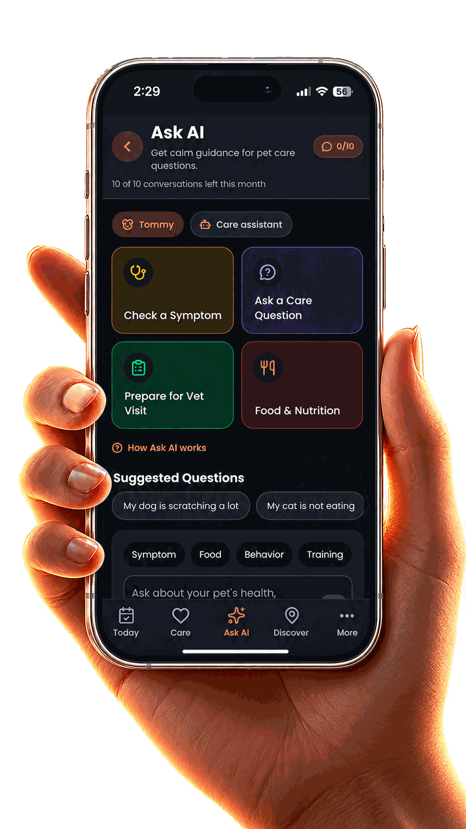 PetMyDear Ask AI screen