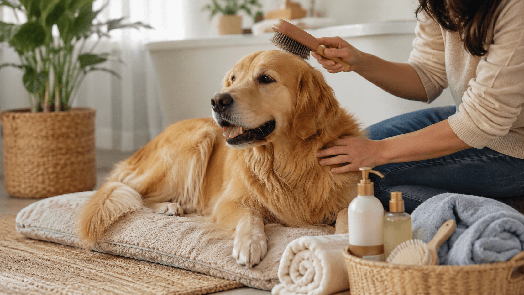 Attentive dog showing calm behavior